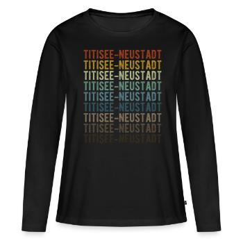 Titisee-Neustadt Stadt Retro Vintage - T-shirt manches longues Premium bio Femme - noir - Devant - Julia (174cm)