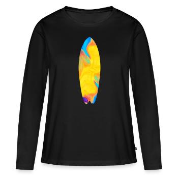 Surfeurs Surfeurs Surfeurs - T-shirt manches longues Premium bio Femme - noir - Devant - Julia (174cm)