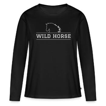 Cheval sauvage - - T-shirt manches longues Premium bio Femme - noir - Devant - Julia (174cm)