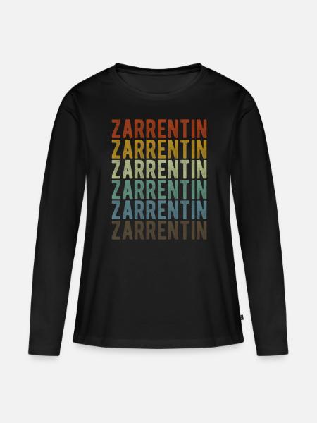 Zarrentin Stadt Retro Vintage - Frauen Premium Bio Langarmshirt - Schwarz