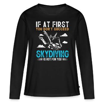Parachutisme, Parachutisme - T-shirt manches longues Premium bio Femme - noir - Devant - Julia (174cm)