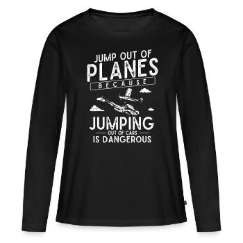 Parachutisme, Parachutisme - T-shirt manches longues Premium bio Femme - noir - Devant - Julia (174cm)