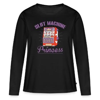 Machine à sous, Joueur, Jeux d’argent - T-shirt manches longues Premium bio Femme - noir - Devant - Julia (174cm)