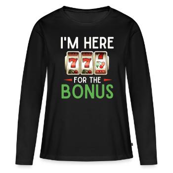 Machine à sous, Joueur, Jeux d’argent - T-shirt manches longues Premium bio Femme - noir - Devant - Julia (174cm)