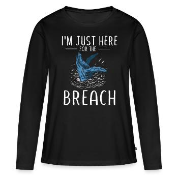Baleines, baleines, observation des baleines, observation des baleines - T-shirt manches longues Premium bio Femme - noir - Devant - Julia (174cm)
