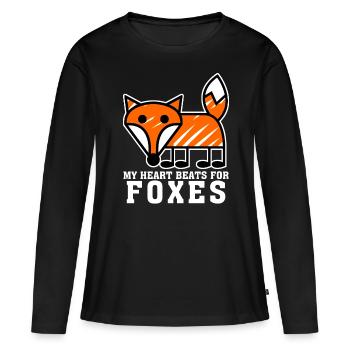 Fox dicton avec renard roux - T-shirt manches longues Premium bio Femme - noir - Devant - Julia (174cm)