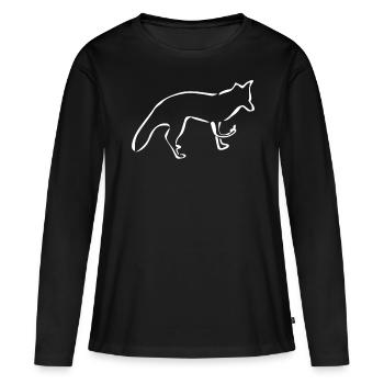 Renard Majeur Renard Renard roux - T-shirt manches longues Premium bio Femme - noir - Devant - Julia (174cm)