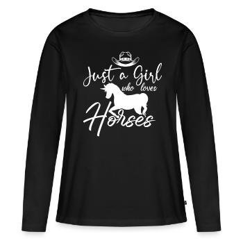 Just A Girl Who Loves Horses 4 - - Women's Premium Organic Long Sleeve Shirt - black - Front - Julia (174cm)