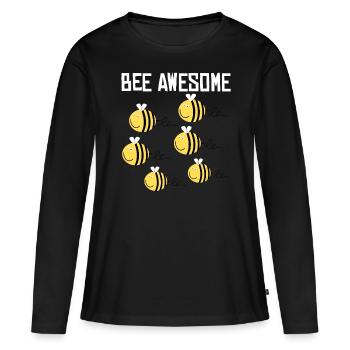 Abeilles Abeilles Géniales Abeilles Abeilles - T-shirt manches longues Premium bio Femme - noir - Devant - Julia (174cm)