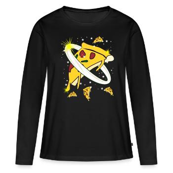 Pizza Space Astronaut Pizzas - Women's Premium Organic Long Sleeve Shirt - black - Front - Julia (174cm)