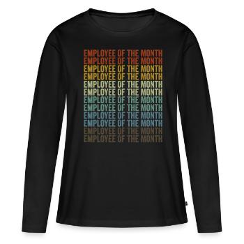 Meilleur employé du mois Reconnaissance des employés - T-shirt manches longues Premium bio Femme - noir - Devant - Julia (174cm)
