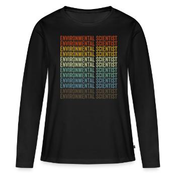 Scientifique de l’environnement Scientifique de l’environnement - T-shirt manches longues Premium bio Femme - noir - Devant - Julia (174cm)
