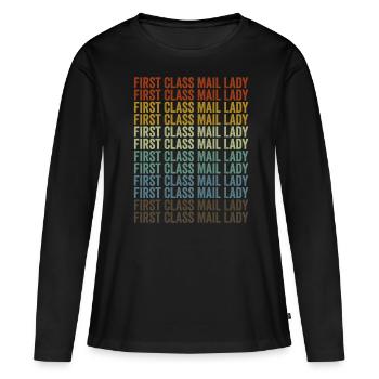 First Class Mail Lady Postangestellte Mail Lady - Frauen Premium Bio Langarmshirt - Schwarz - Vorne - Julia (174cm)