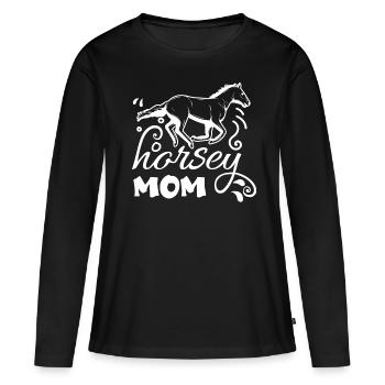 Horse Mama 1 - - Women's Premium Organic Long Sleeve Shirt - black - Front - Julia (174cm)