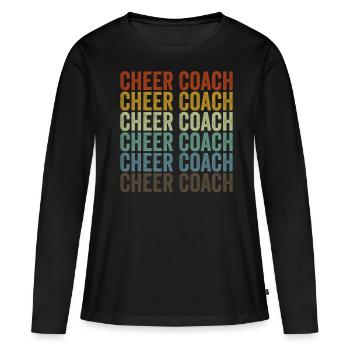 Cheer Coach Leopard - Frauen Premium Bio Langarmshirt - Schwarz - Vorne - Julia (174cm)