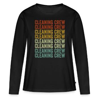 Équipe de nettoyage Équipe de nettoyage du gardien de l’école - T-shirt manches longues Premium bio Femme - noir - Devant - Julia (174cm)