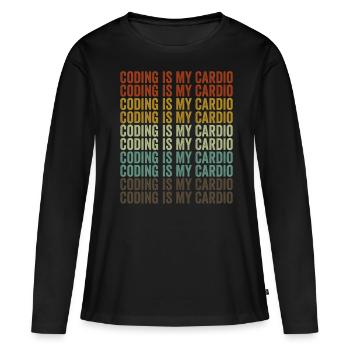 Coding ist meine Herzensangelegenheit Coding Softw - Frauen Premium Bio Langarmshirt - Schwarz - Vorne - Julia (174cm)