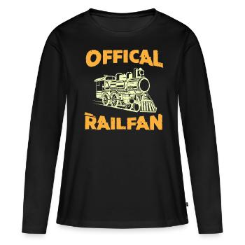 Échelle de chemin de fer, Railfan de chemin de fer - T-shirt manches longues Premium bio Femme - noir - Devant - Julia (174cm)