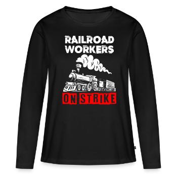 Échelle de chemin de fer, Railfan de chemin de fer - T-shirt manches longues Premium bio Femme - noir - Devant - Julia (174cm)