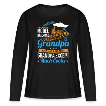 Échelle de chemin de fer, Railfan de chemin de fer - T-shirt manches longues Premium bio Femme - noir - Devant - Julia (174cm)