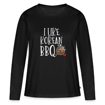 Barbecue coréen, Groupe coréen, Coréen - T-shirt manches longues Premium bio Femme - noir - Devant - Julia (174cm)