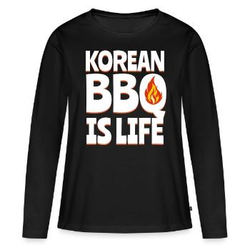 Barbecue coréen, Groupe coréen, Coréen - T-shirt manches longues Premium bio Femme - noir - Devant - Julia (174cm)