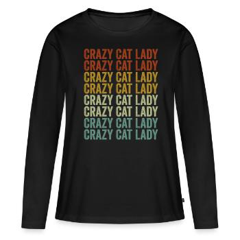 Crazy Cat Lady Purple Cats - Women's Premium Organic Long Sleeve Shirt - black - Front - Julia (174cm)