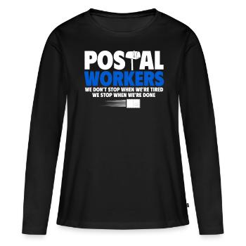 Postarbeiter, Post Mann - Frauen Premium Bio Langarmshirt - Schwarz - Vorne - Julia (174cm)
