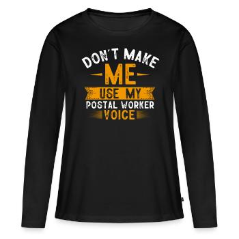Postarbeiter, Post Mann - Frauen Premium Bio Langarmshirt - Schwarz - Vorne - Julia (174cm)