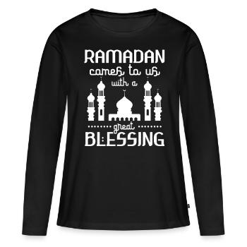 Ramadan, cadeaux du Ramadan, fêtes musulmanes - T-shirt manches longues Premium bio Femme - noir - Devant - Julia (174cm)