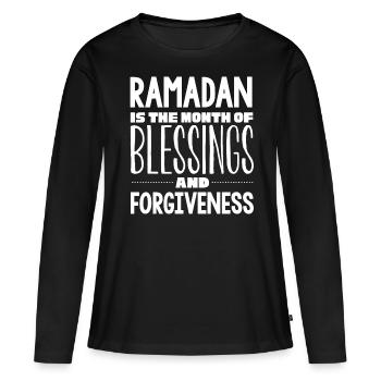 Célébration du Ramadan, fête musulmane - T-shirt manches longues Premium bio Femme - noir - Devant - Julia (174cm)
