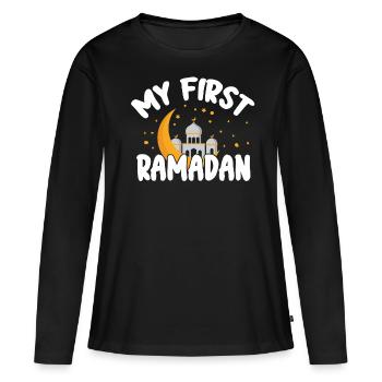 Célébration du Ramadan, fête musulmane - T-shirt manches longues Premium bio Femme - noir - Devant - Julia (174cm)