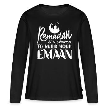 Célébration du Ramadan, fête musulmane - T-shirt manches longues Premium bio Femme - noir - Devant - Julia (174cm)