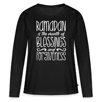 Célébration du Ramadan, fête musulmane - T-shirt manches longues Premium bio Femme - noir - Devant - Julia (174cm)