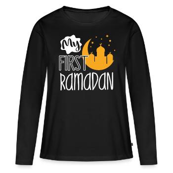 Célébration du Ramadan, fête musulmane - T-shirt manches longues Premium bio Femme - noir - Devant - Julia (174cm)