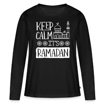 Célébration du Ramadan, fête musulmane - T-shirt manches longues Premium bio Femme - noir - Devant - Julia (174cm)