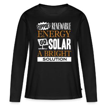 Énergie solaire, Énergie renouvelable - T-shirt manches longues Premium bio Femme - noir - Devant - Julia (174cm)
