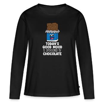 Chocolate Lover Tablettes de chocolat au lait - T-shirt manches longues Premium bio Femme - noir - Devant - Julia (174cm)