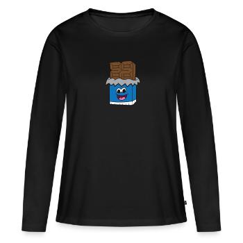 Chocolate Lover Tablettes de chocolat au lait - T-shirt manches longues Premium bio Femme - noir - Devant - Julia (174cm)