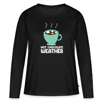 Chocolate Lover Tablettes de chocolat au lait - T-shirt manches longues Premium bio Femme - noir - Devant - Julia (174cm)