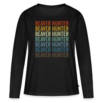 Chasseurs de castors Chasseurs de castors Chasseurs de castors - T-shirt manches longues Premium bio Femme - noir - Devant - Julia (174cm)