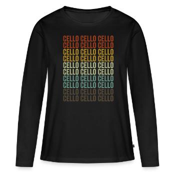 Violoncelle Violoncelle Violoncelliste Joueur - T-shirt manches longues Premium bio Femme - noir - Devant - Julia (174cm)