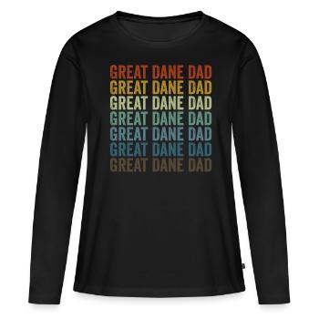 Grand Dague Papa Grand Dague amoureux des chiens - T-shirt manches longues Premium bio Femme - noir - Devant - Julia (174cm)