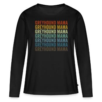Greyhound Mama Greyhound Dog lover Mama - T-shirt manches longues Premium bio Femme - noir - Devant - Julia (174cm)