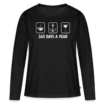 365 jours par an - Vin - Ancre - - T-shirt manches longues Premium bio Femme - noir - Devant - Julia (174cm)