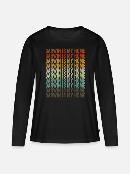 Darwin ist meine Heimat Charles Darwin Evolution A - Frauen Premium Bio Langarmshirt - Schwarz