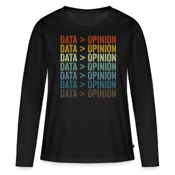 Statistiques sur les données > les opinions Scientifiques des données - T-shirt manches longues Premium bio Femme - noir - Devant - Julia (174cm)