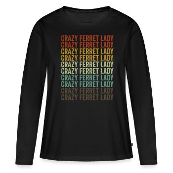 Crazy Ferret Lady Ferret Lady - T-shirt manches longues Premium bio Femme - noir - Devant - Julia (174cm)