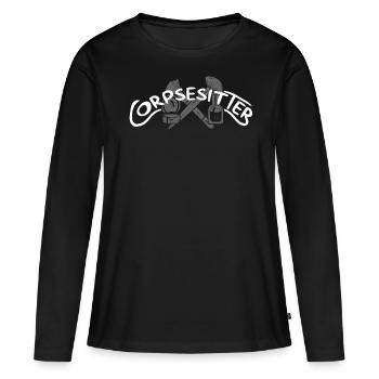 Gardiens de cadavres, pompes funèbres, salons funéraires - T-shirt manches longues Premium bio Femme - noir - Devant - Julia (174cm)