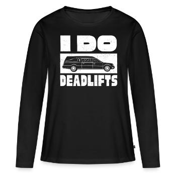 Gardiens de cadavres, pompes funèbres, salons funéraires - T-shirt manches longues Premium bio Femme - noir - Devant - Julia (174cm)